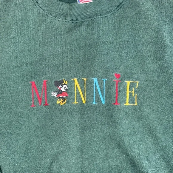 Vintage 90s Disney Minnie Mouse Embroidered Sweatshirt Size XL Made in USA - Picture 2 of 6